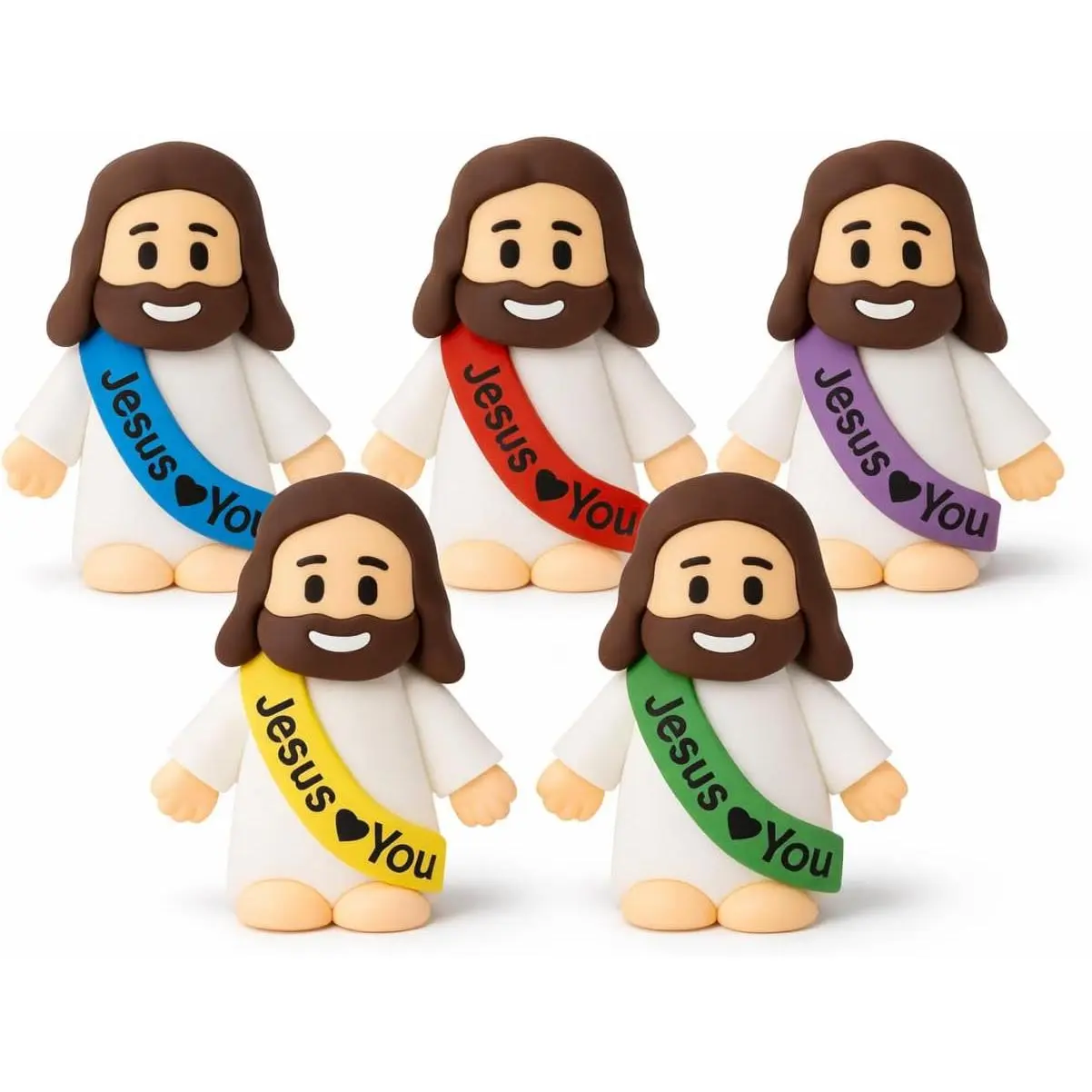 100 Pcs Portable Plastic Mini Jesus Figurines, Bulk Decor Set for Prayer, Nativity Events, Religious Home Decor & Altars