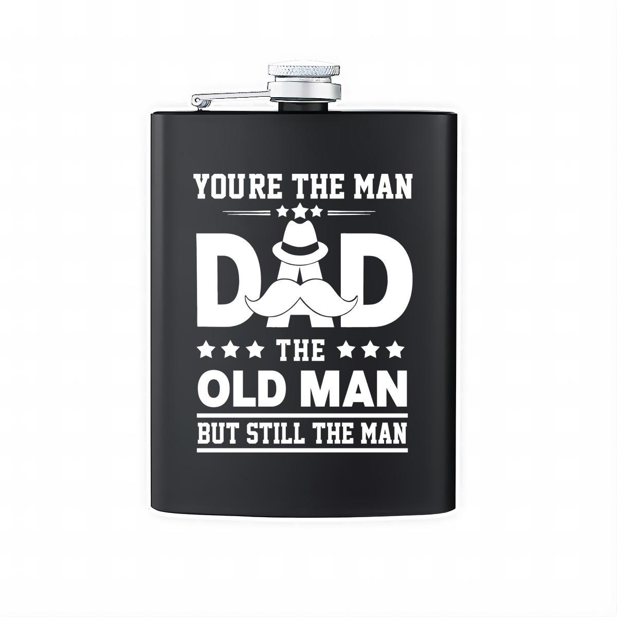 Stainless Steel Flask, 1 Count 8oz Funny Letter Pattern Flask, Gift for Dad, Perfect Outdoor Gift for Father's Day, Birthday, Halloween