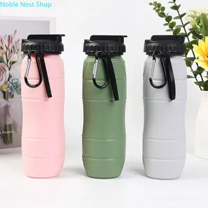 Collapsible Silicone Water Cup with Straw, Compact Portable Foldable Travel Bottle, Lightweight Sports Drinkware for Men Women Cycling, Outdoor & Daily On-the-Go Use