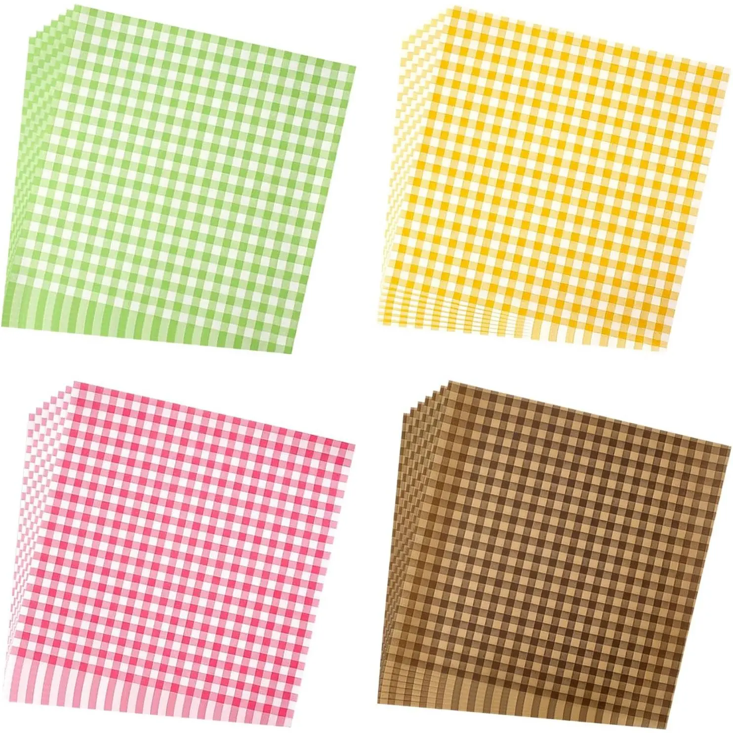 100Pack Wax Paper Sheets Checkered  Basket Liners 8.6 x 8.6 Inch | Checkered Paper Greaseproof for  Wrapping Sandwich Burger Wraps Picnic Party Baked Goods
