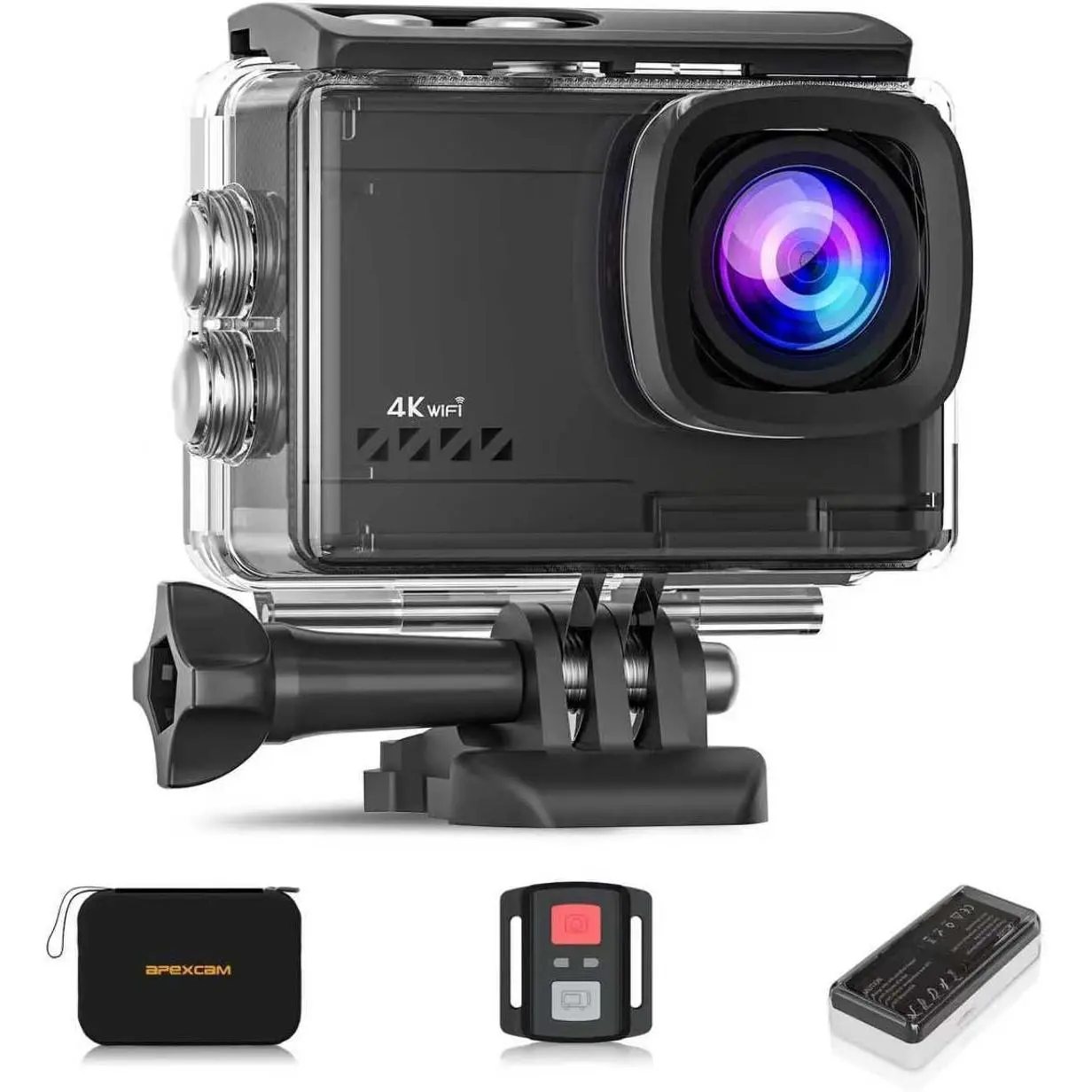 M80 AIR 4K 60FPS 64MP EIS WiFi Action Camera  Underwater Camera 40M  Camera 2.0'LCD 2.4G Remote Control 2X1350mAh  and Multiple accessorie