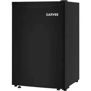 3.2 Cu Ft Single-Door Compact Refrigerator, Black, Low Noise, Reversible Door, Adjustable Thermostat, Energy Efficient