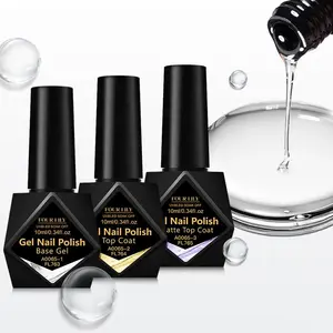 Base Gel, No-Wipe Top Coat and Matte Top Coat Soak-Off Gel Set, Functional Nail Gel Polish that is Scratch and Abrasion Resistant, Alcohol-Free, Unscented and Cures Under UV or LED