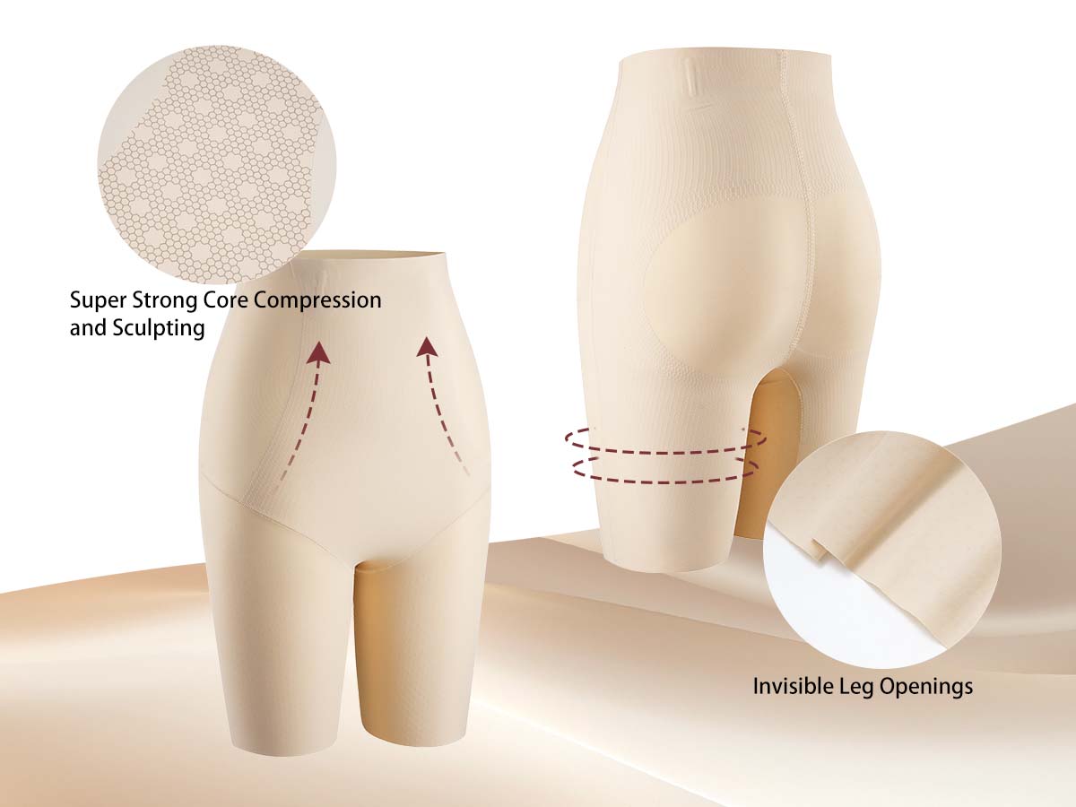 LEVAO High Waisted Tummy Control Shorts for Women Shapewear with Steel Bones, Seamless Body Shaper Panties Anti-Roll Down