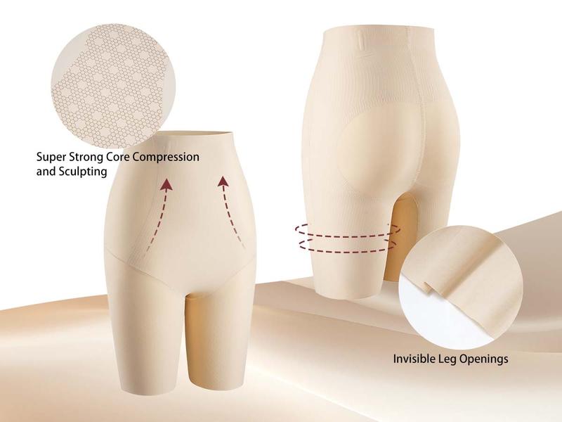 LEVAO High Waisted Tummy Control Shorts for Women Shapewear with Steel Bones, Seamless Body Shaper Panties Anti-Roll Down