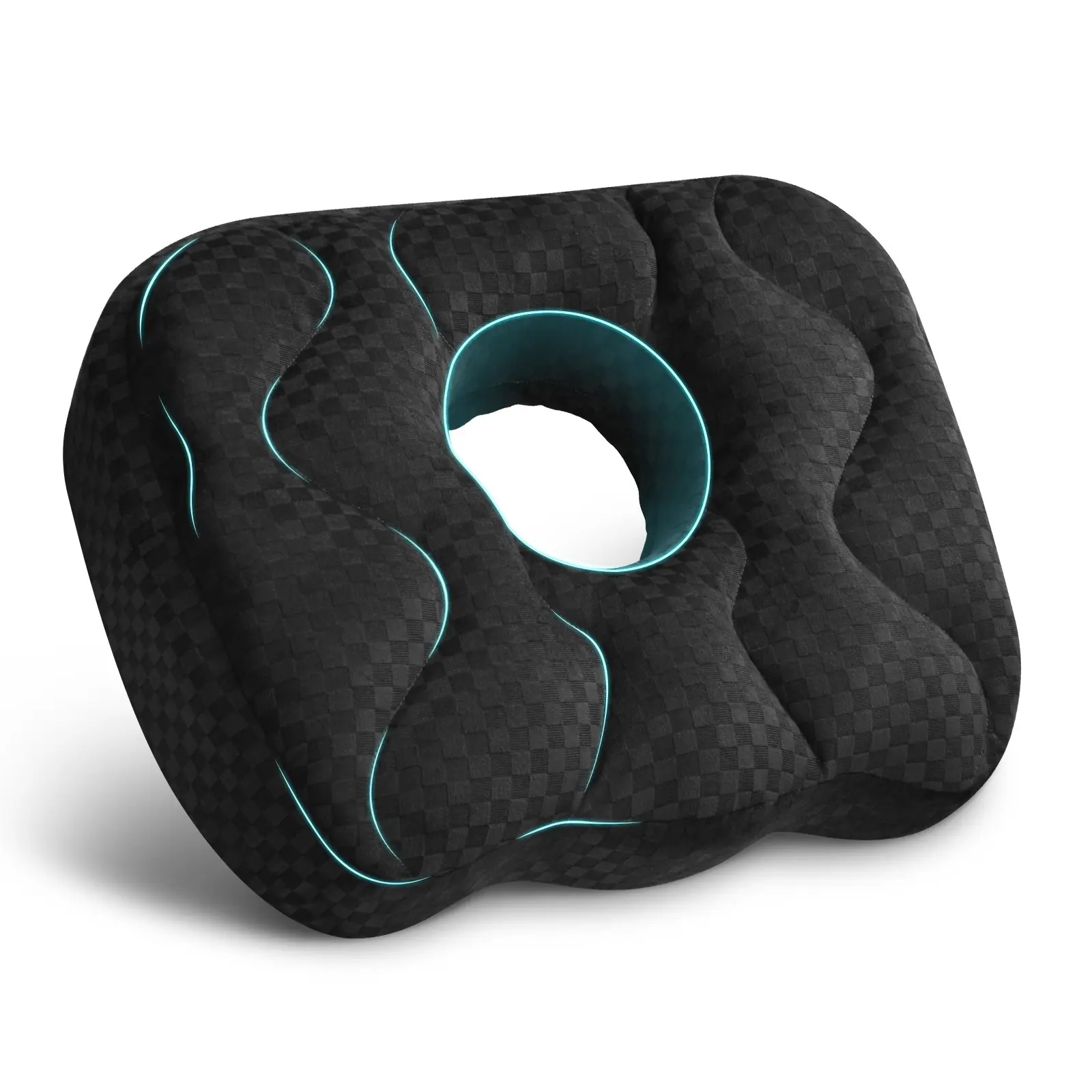 Water Pattern Seat Cushion for Office Living Room Home, Soft Comfortable Sponge Pad, Hemorrhoid Relief Cushion, Cozy Sitting Mat