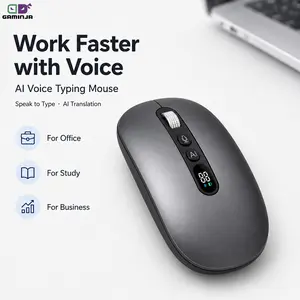 GAMINJA AI Smart Voice Mouse – Wireless Bluetooth Mouse with Voice Typing, Translation & Smart AI Assistant, Silent Ergonomic Mouse for Laptop & PC