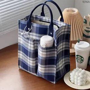 Women's Classic Plaid Colorblock Bucket Bag - Adjustable Strap Crossbody Shoulder Purse, High-Capacity Casual Gym Commute Handbag for Daily Use