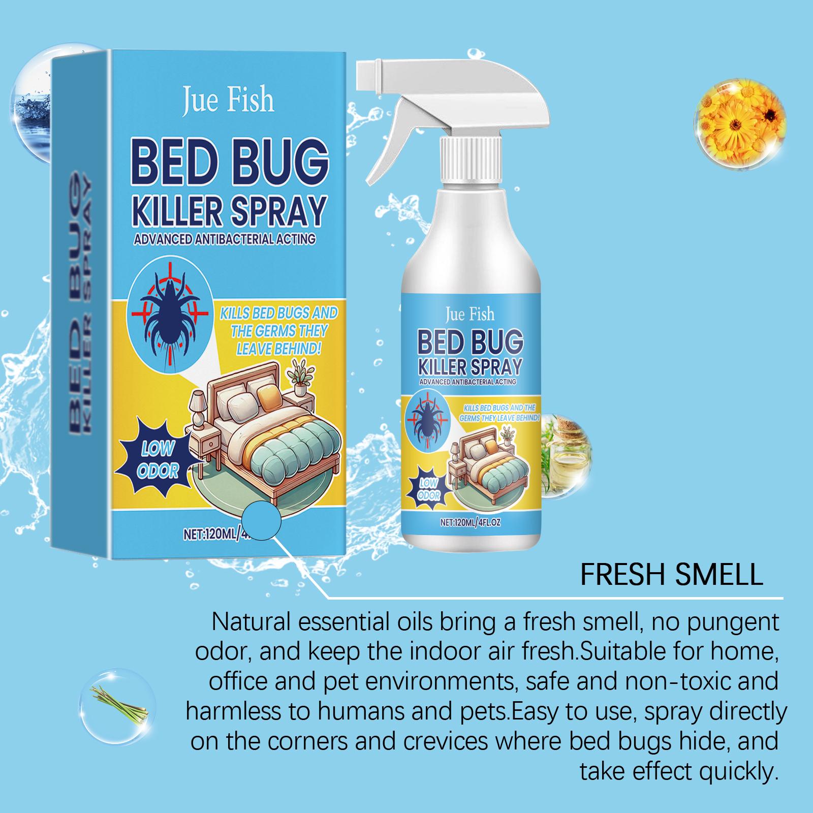 【BIG SaIe】Bed Bug Killer Spray — Kills Bed Bugs on Contact & Eggs — Natural Plant-Based Formula — People & Pet Friendly — No-Rinse — Also for Fleas, Mites, Flies & Mosquitoes