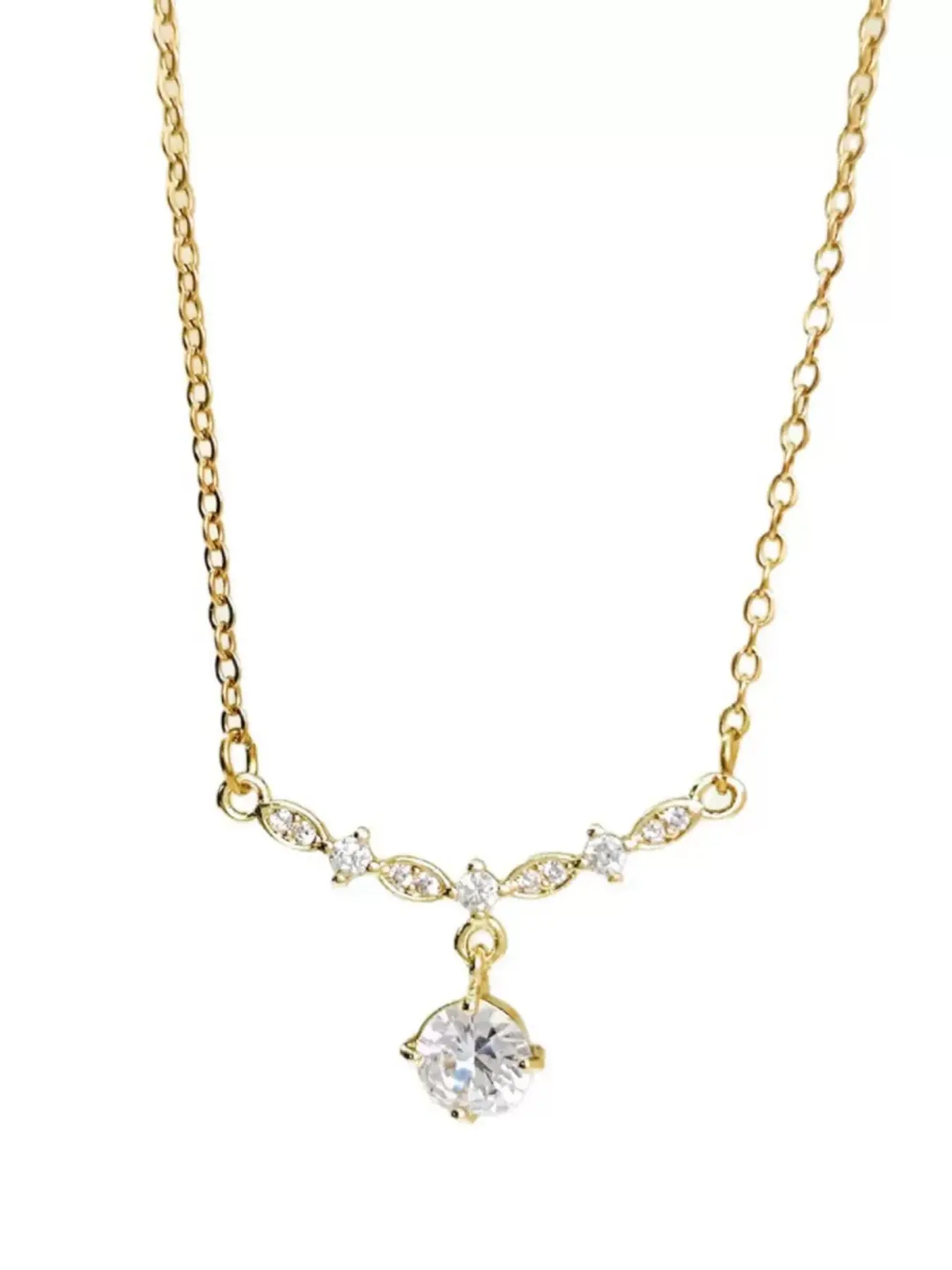 Sparkling Zircon Smile Pendant Necklace, Elegant Stainless Steel Ladies Chain, Fade-Resistant Daily Wear Jewelry, Perfect Gift Accessory