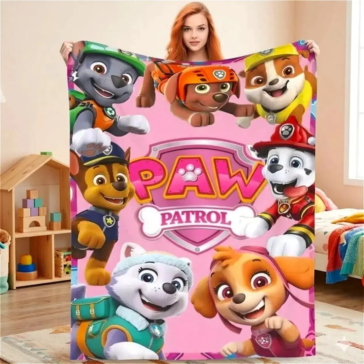 Soft Funny Cartoon Puppy Adventure Flannel Throw Blanket, Cozy Plush Fleece Blanket for Kids, Baby & Toddler, Lightweight Blanket for Bed, Sofa, Couch, Travel, Nap Time, Nursery Room Decor, Cute Birthday Christmas Holiday Gift
