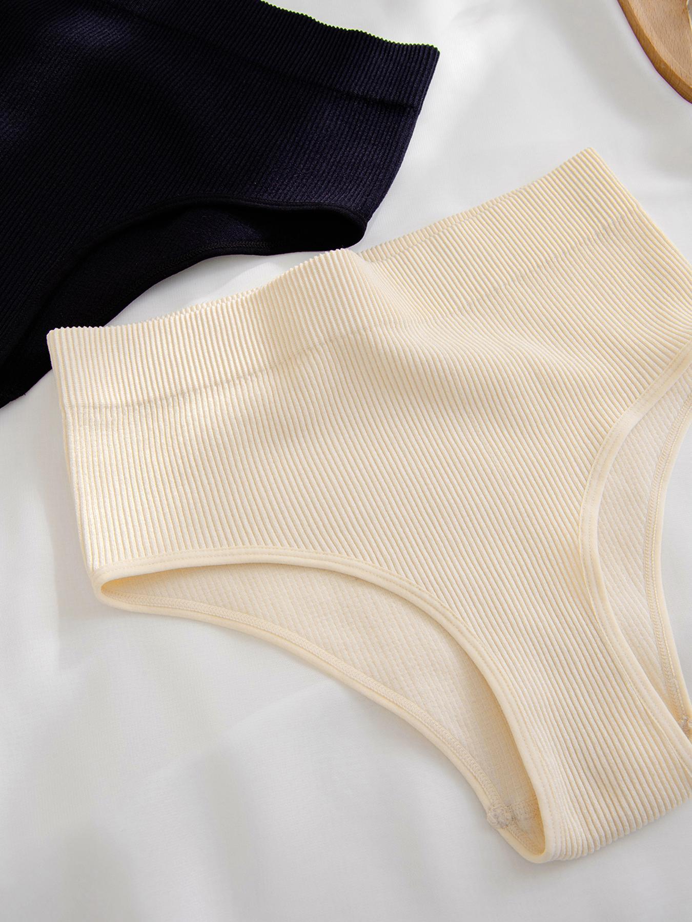 Women's Solid Color High Waist Brief, Breathable Comfortable Panty for Daily Wear, Women's Underwear for All Seasons, Breathable Soft Underwear, High Waisted Panty