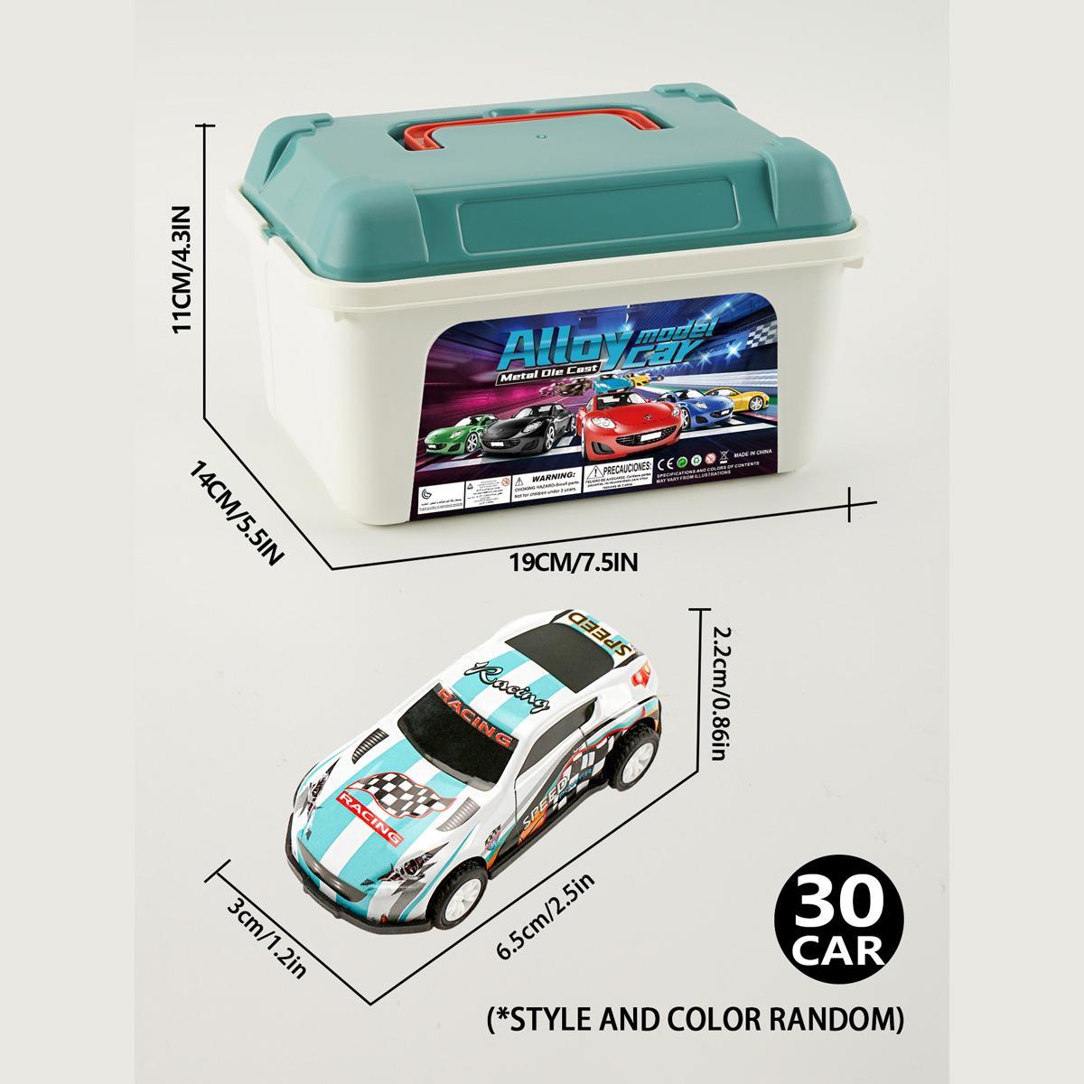 Random Car Toy with Storage Box, 30pcs/box Pull Back Car Toy, Classic Car Model Toy, Mini Toys Race Cars, Racing Car Model, Birthday Gifts,Boys & Men gifts