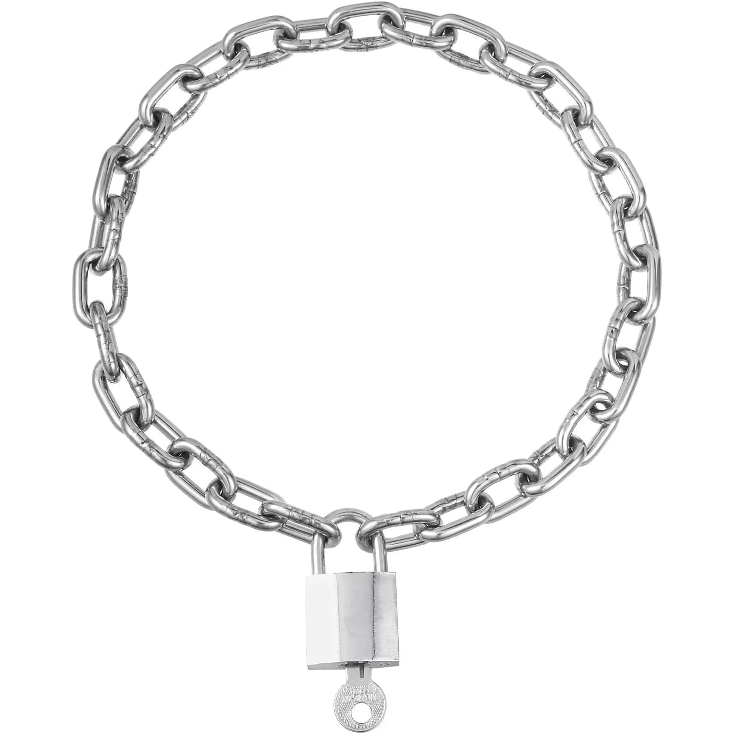 Heavy Chunky Stainless Steel Lock Necklace punk gothic Padlock Choker Chain for Men