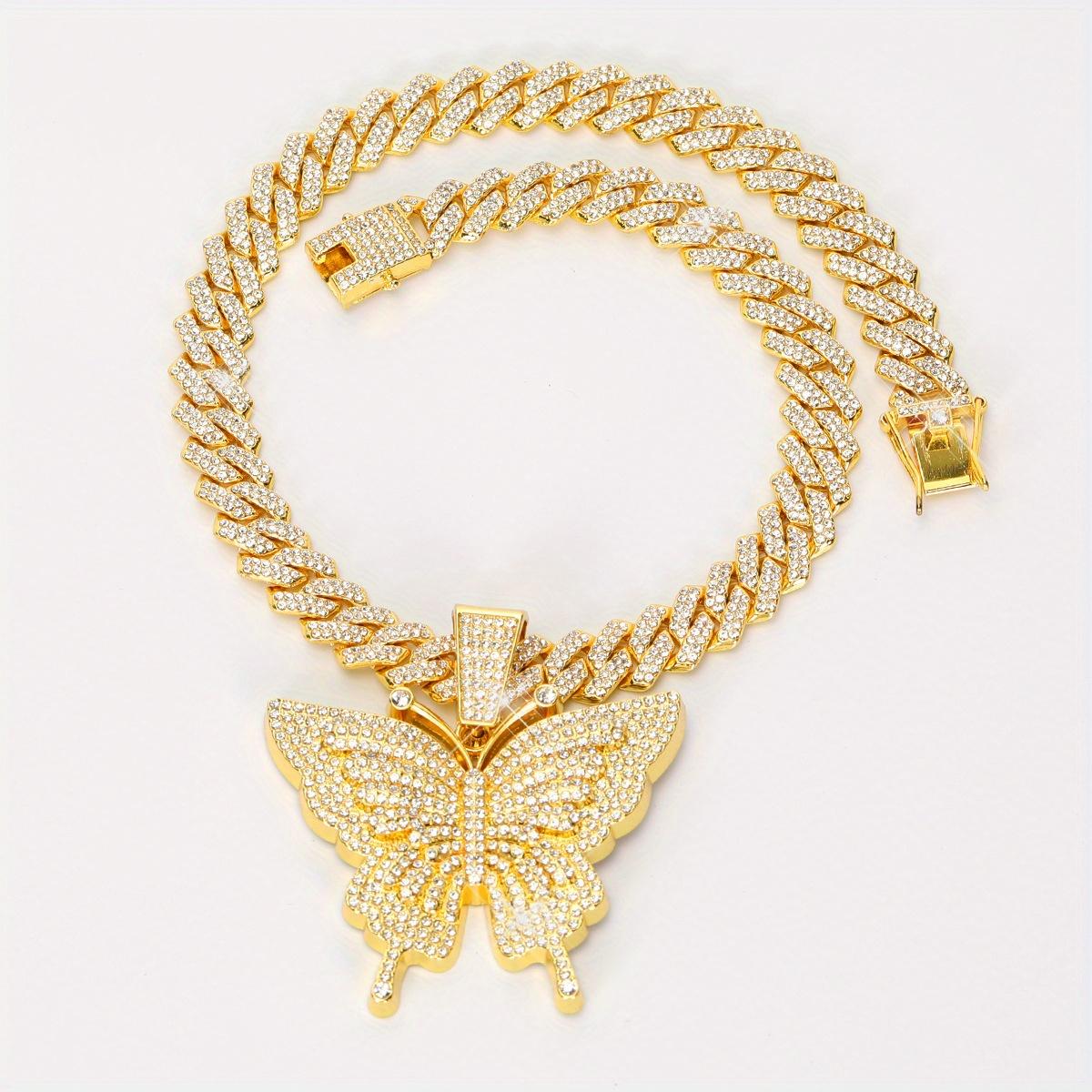 Colorful Butterfly Pendant Necklace, Various Colors of Cuba Chain Can Be Selected, Beautiful And Elegant Collocation