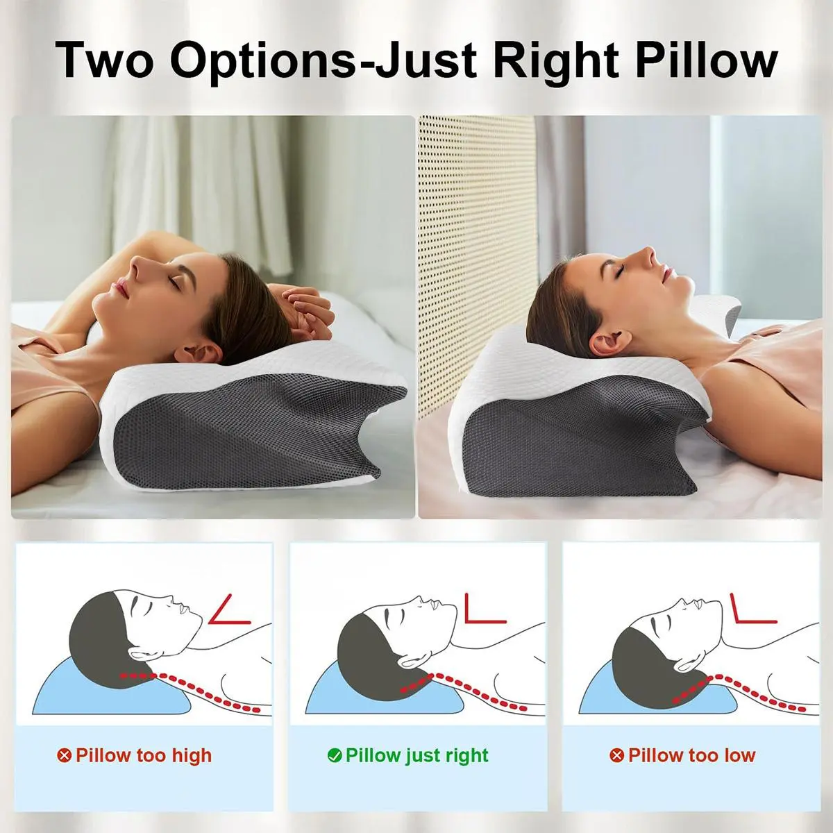 Memory Foam Soft Neck Pillow, 1 Count Comfortable Neck Support Pillow and Rest Cushion for Sleeping, Supportive Memory Foam Design #GLOBAL PICKS