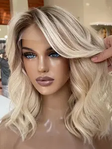 13x4 Front Lace Women's Wig, Lace Curly Wig, 14 Inch Glitter Big Curl Style, 150 Density High-Quality Human Hair, Soft and Smooth, Pre-Trimmed