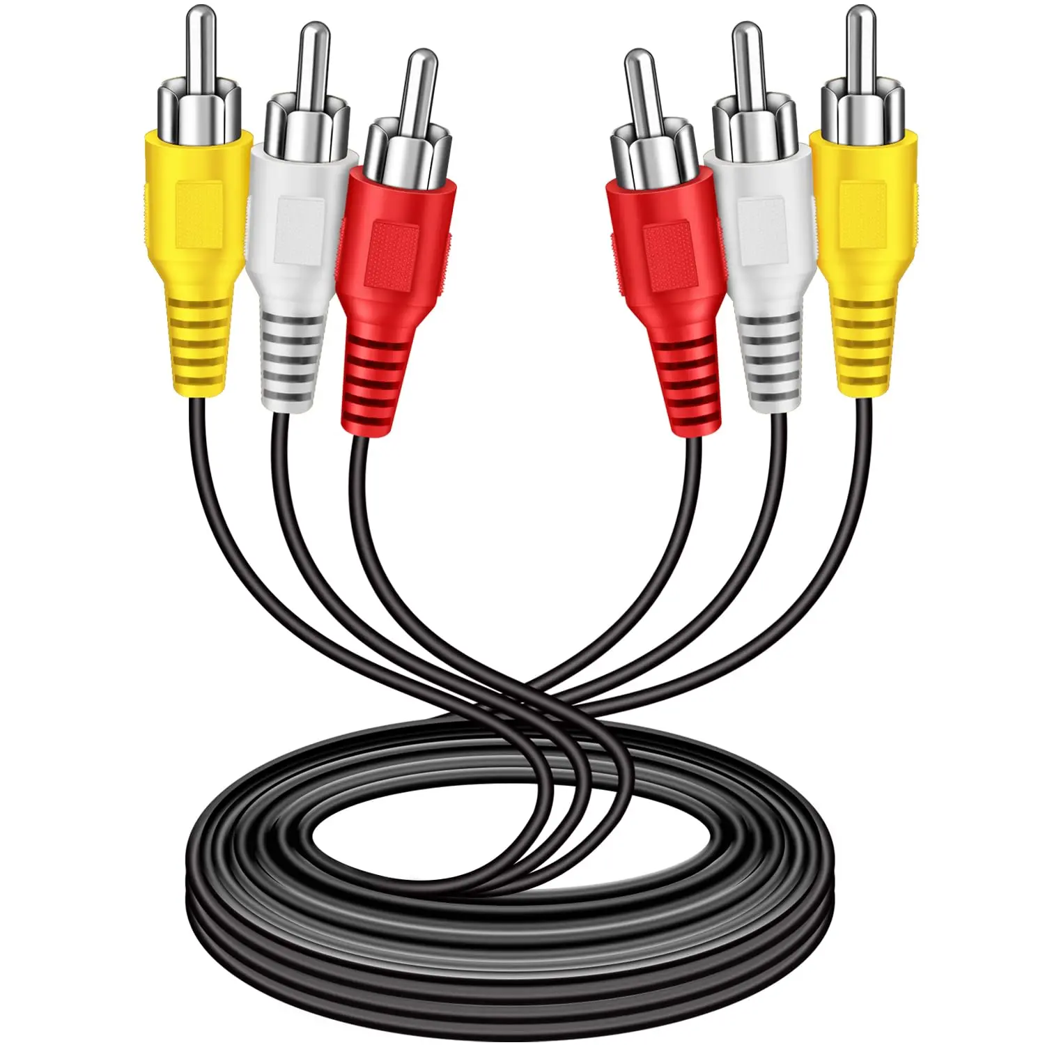 3 RCA Cable 5ft Audio Video Composite Cable RCA 3-Male to 3-Male for TV VCR DVD Satellite and Home Theater Receivers (1)