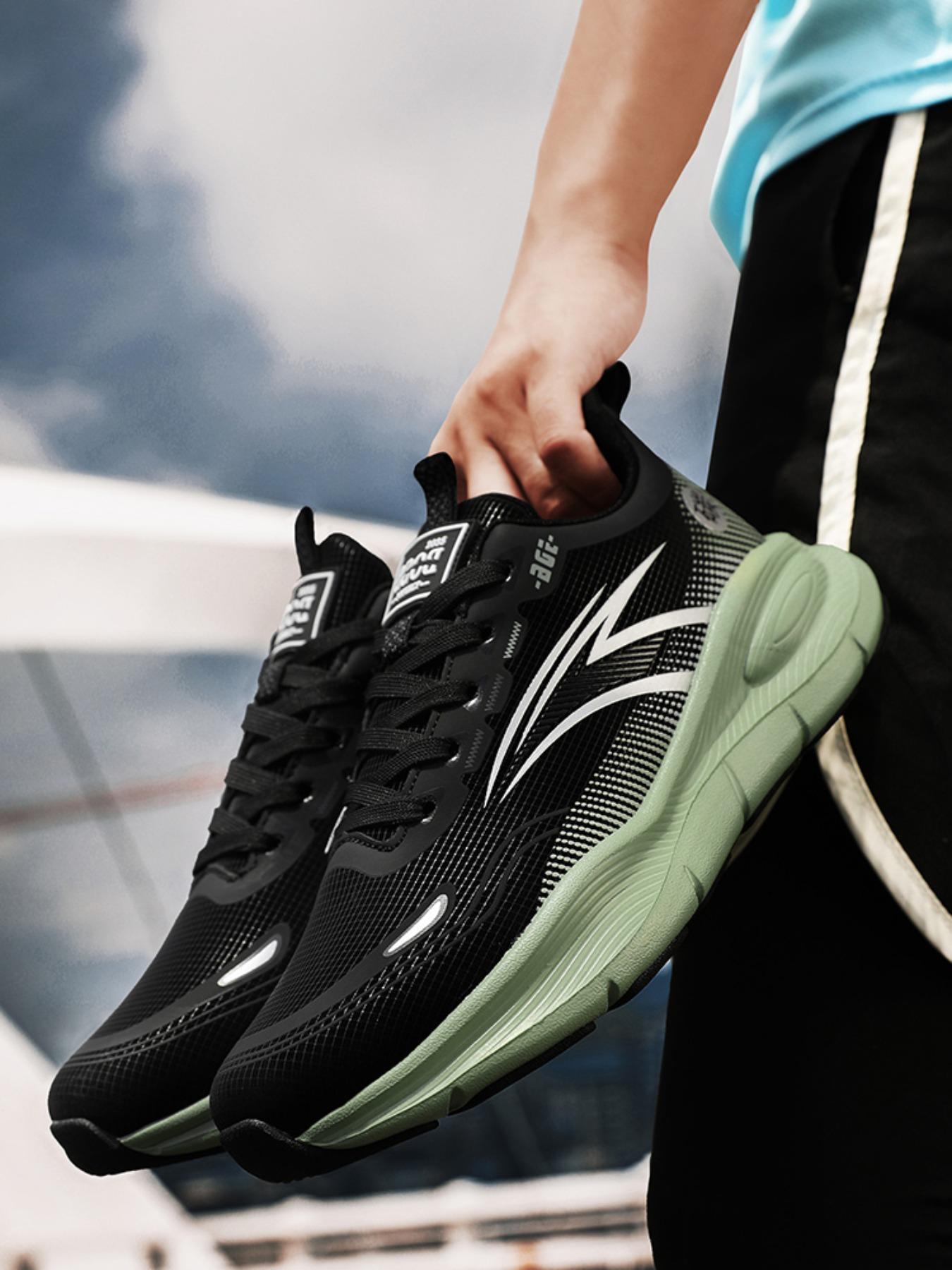Men's Colorblock Lace Up Low Top Sneakers, Casual Breathable Comfortable Sports Running Shoes, Male All-match Round Toe Shoes for Daily Wear, Closed, Casual Running Footwear