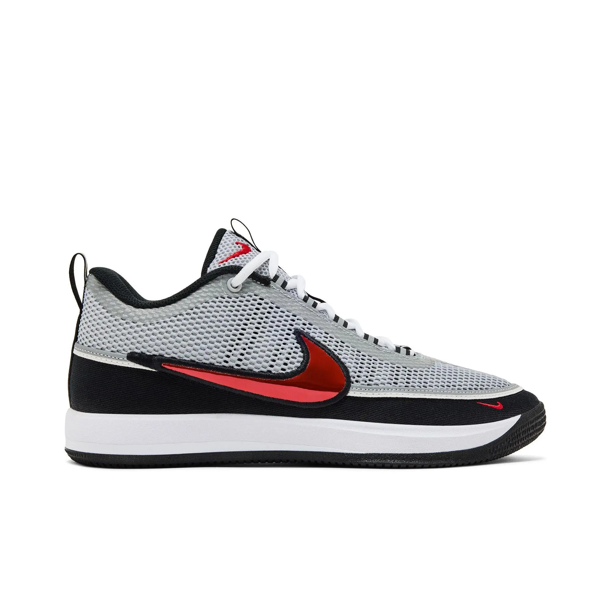 Nike Book 2 'Spiridon' (Unisex) Metallic Silver-Sport Red-Black-White Basketball Sneakers with Metallic Upper, Style IQ0050-001