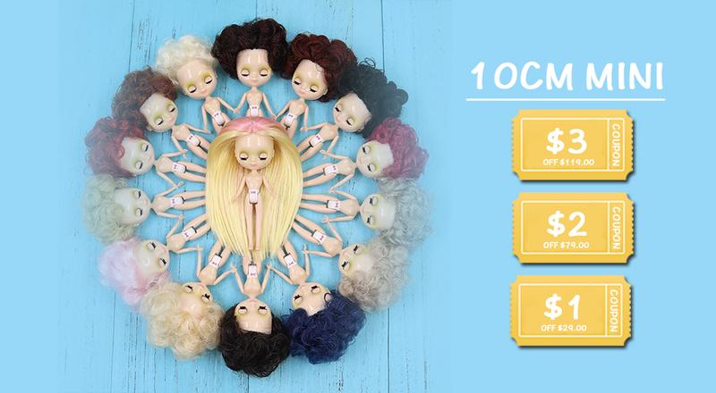 DBS blyth mini doll 10CM BJD normal body doll cute girls gift anime toy random dress