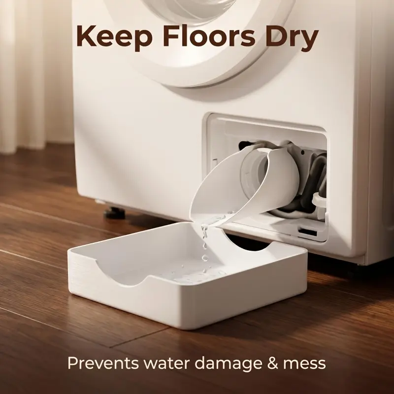3Pcs Washing Machine Drain Accessory Set Replacement Parts Plastic Drain Tray Guide Funnel Fix Clip Anti Overflow Water Catcher Stop Floor Leak Easy Install Laundry Protection Supplies For Home Apartment Laundromat Housekeepers