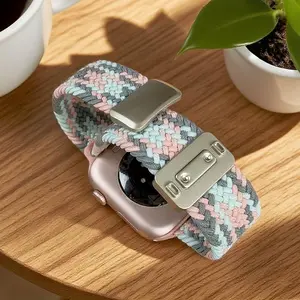 Magnetic Buckle Elastic Woven Nylon Strap • Compatible with Apple Watch Ultra 2/1 49mm • iWatch Series 10/9/8/7/6/5/4/3/SE 46mm 42mm 45mm 41mm 44mm 40mm 38mm • Sport Nylon Band (Watch Not Included)