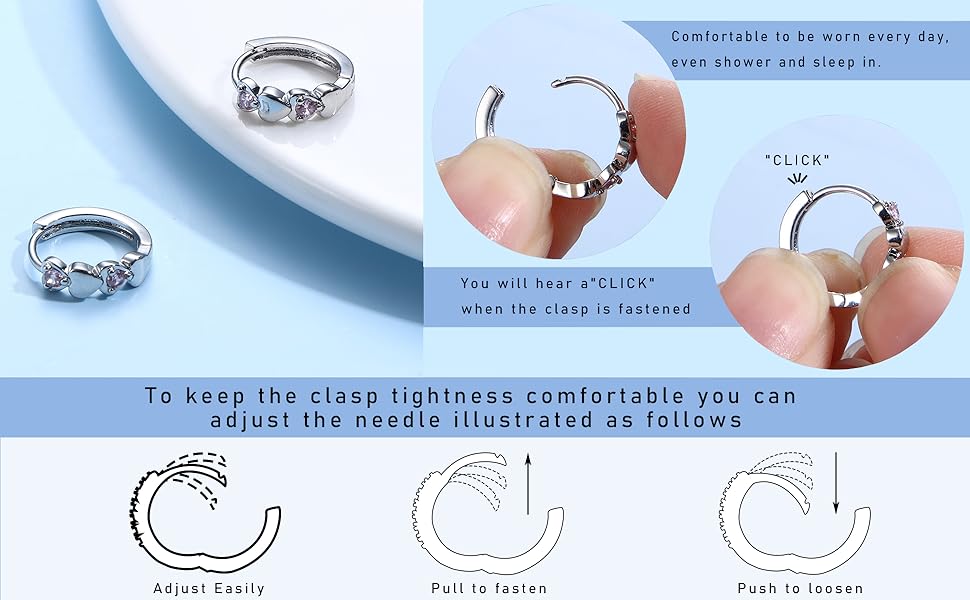 FIBO STEEL 6 Pairs Trend Small Stud Earrings for Women Girls 925 Sterling Silver Post Stud Hoop Earrings Set Zirconia Flower Heart Cute Cartilage Earrings Fashion Jewelry Gifts Hypoallergenic SpringStatements