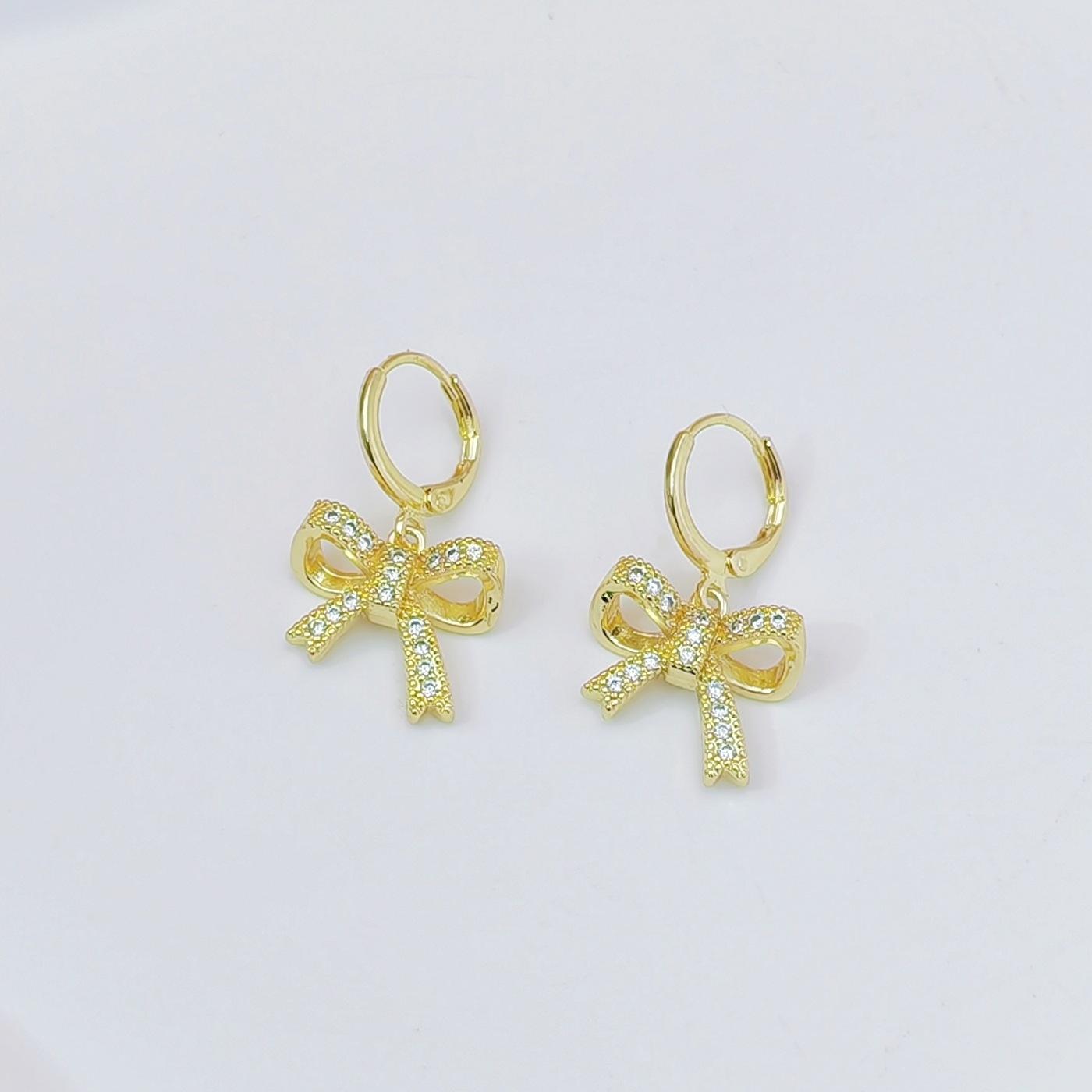 Elegant Bow Dangle Stud Earrings for Women Minimalist Trendy Jewelry Dainty Chic Aesthetic Accessory Perfect as Best Friend Birthday Gifts & BFF Friendship Presents