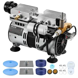 VEVOR Pond Aerators, 5.2CFM Aeration System for Lakes up to 3 Acres, 3/4 HP Air Compressor, 2 Diffusers Two 100' Weighted Tubings, Outdoor Pond Aeration Pump for Deep Water Oxygen Circulation