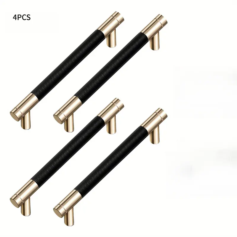 4pcs - Aluminum alloy knurled handles, suitable for kitchen drawers, dressing tables, cabinets and wardrobes, stylish and versatile, stays like new for use. Screws included.