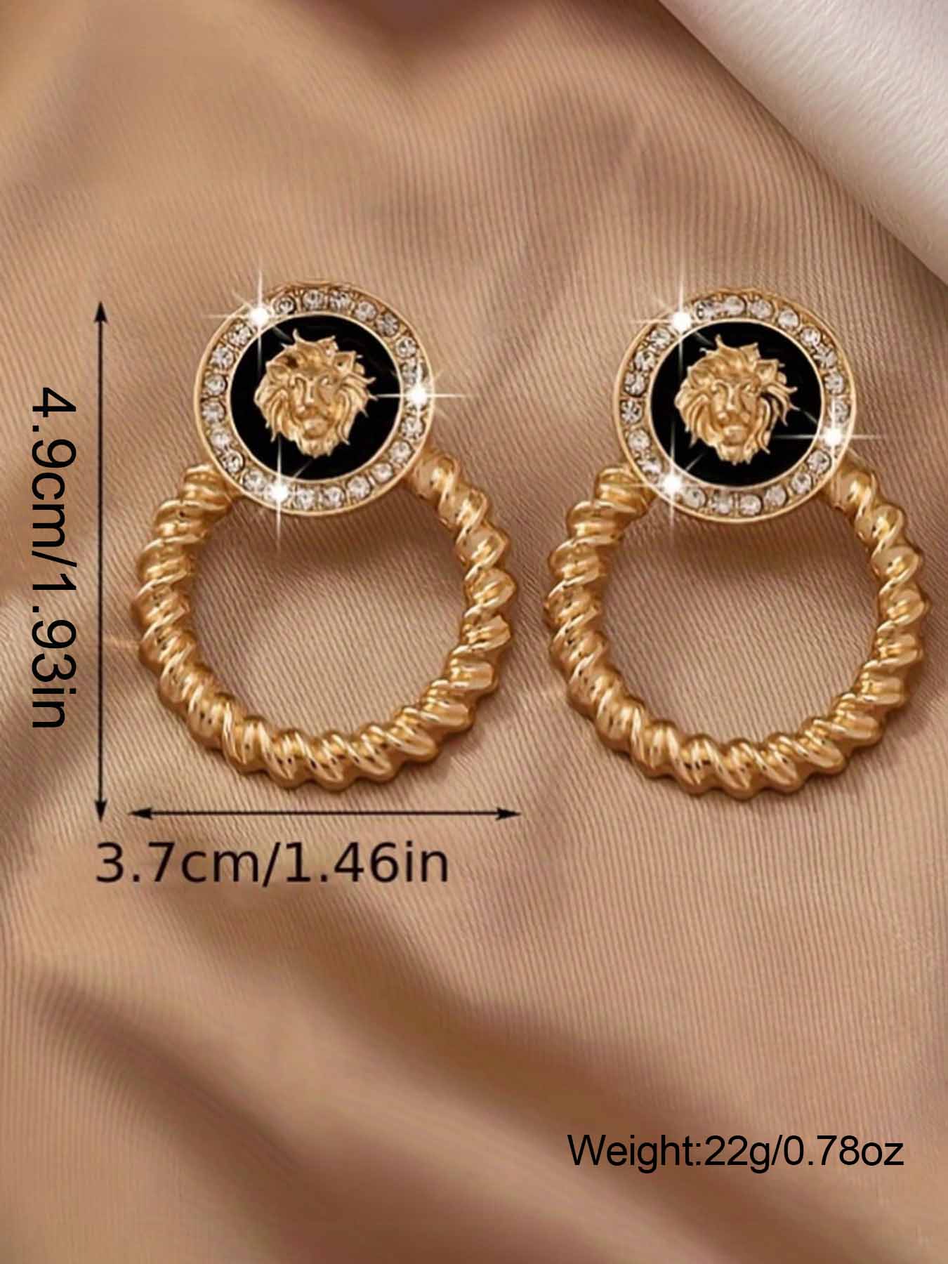 Lion Head Design Hoop Earrings, Statement Earrings, Fashionable Jewelry for Women, Trendy All-match & Exquisite Jewelry for Birthday Gift