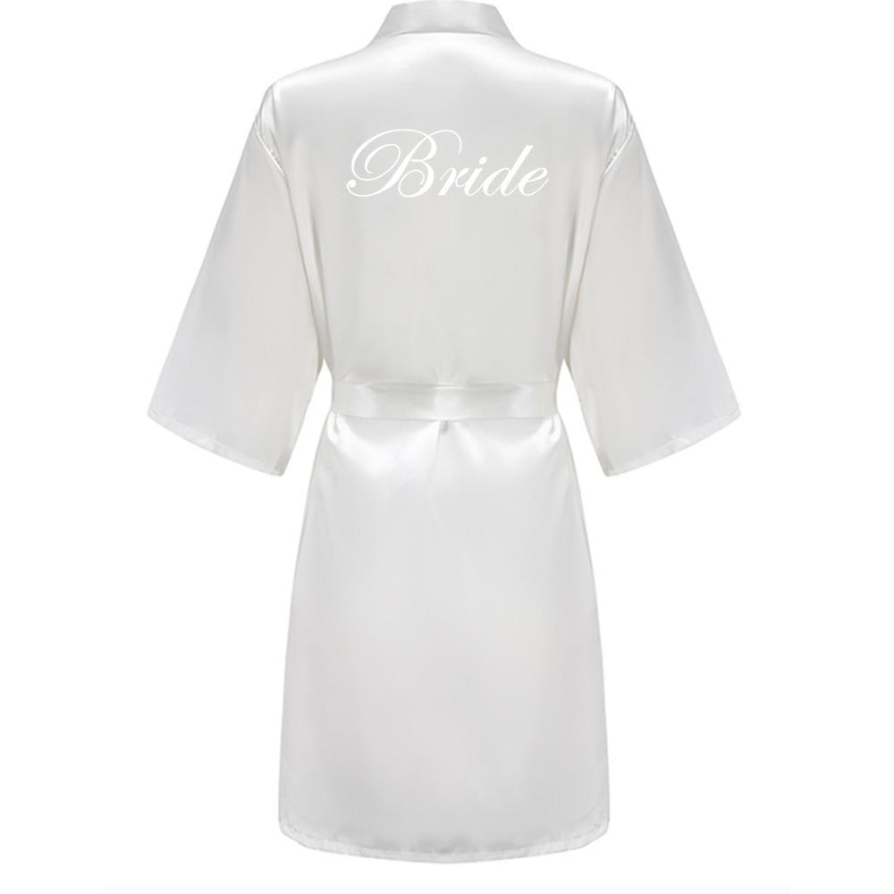Wedding Bride Bridesmaid Robe Dressing Gown Women Bathrobe Nightgown Short Sleepwear Mother Maid of Honor Kimono