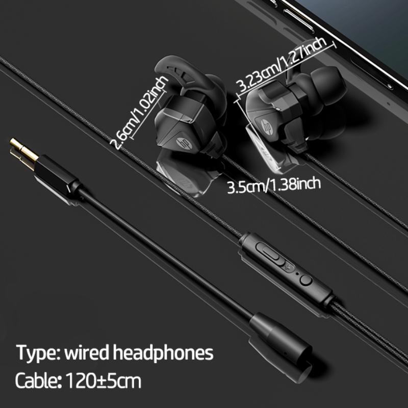 HP DHH-3113 Wired in-ear Headphone, Portable Wired Earbuds with Microphone, Earbuds for Gaming, Live Streaming, Sports & Gym, Audio, Fitness Earbuds, Wired Headphones