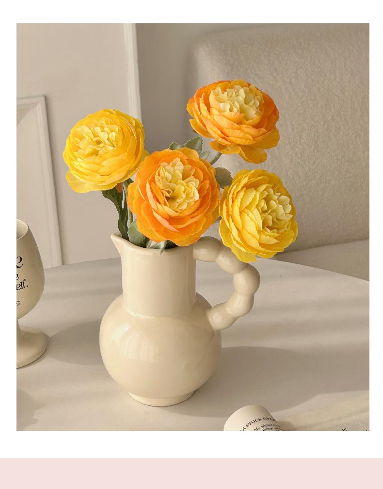 Artificial lily flowers, faux flower arrangements, bouquets for living room and dining table decorations, floral ornaments, peonies, high-end flower arrangements