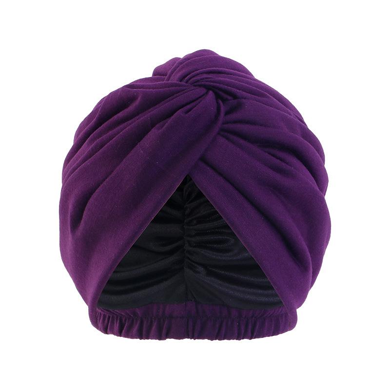 Double Layer Satin Indian Turban, Elastic Cross Twist Chemo Head Wrap
