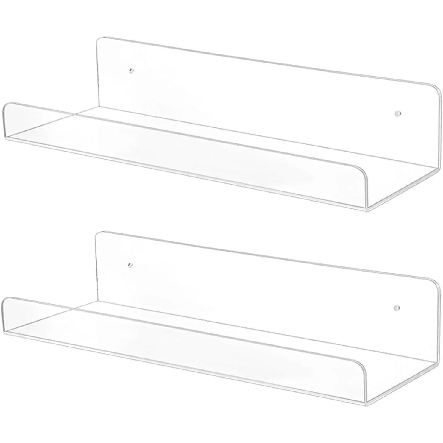 2 Pack  Shelves for Wall 6in Floating Shelf Wall Mounted Set for Room, Bedroom, Bathroom, Kitchen, Living Room, Office Book Shelf Storage Decor