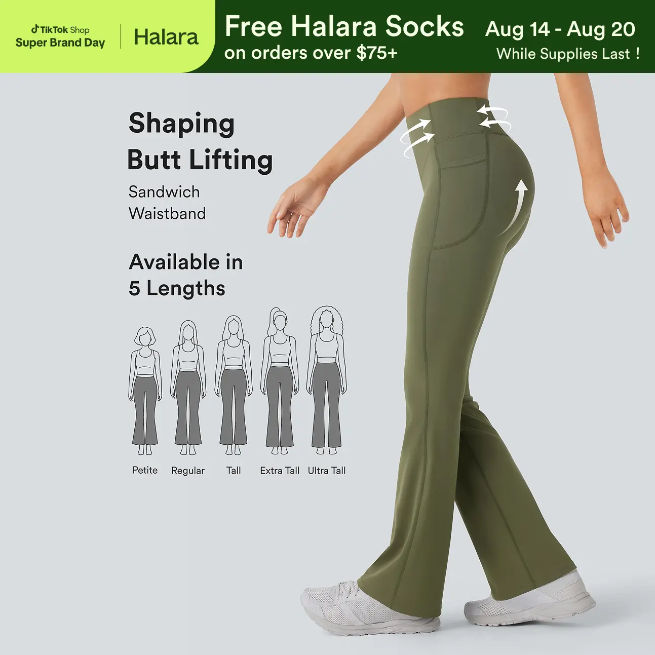 Halara UltraSculpt High Waisted Scrunch Butt Lifting Tummy Control Pocket Shaping Yoga Bootcut Leggings Halara UltraSculpt High Waisted Scrunch Butt Lifting Tummy Control Pocket Shaping Yoga Bootcut Leggings