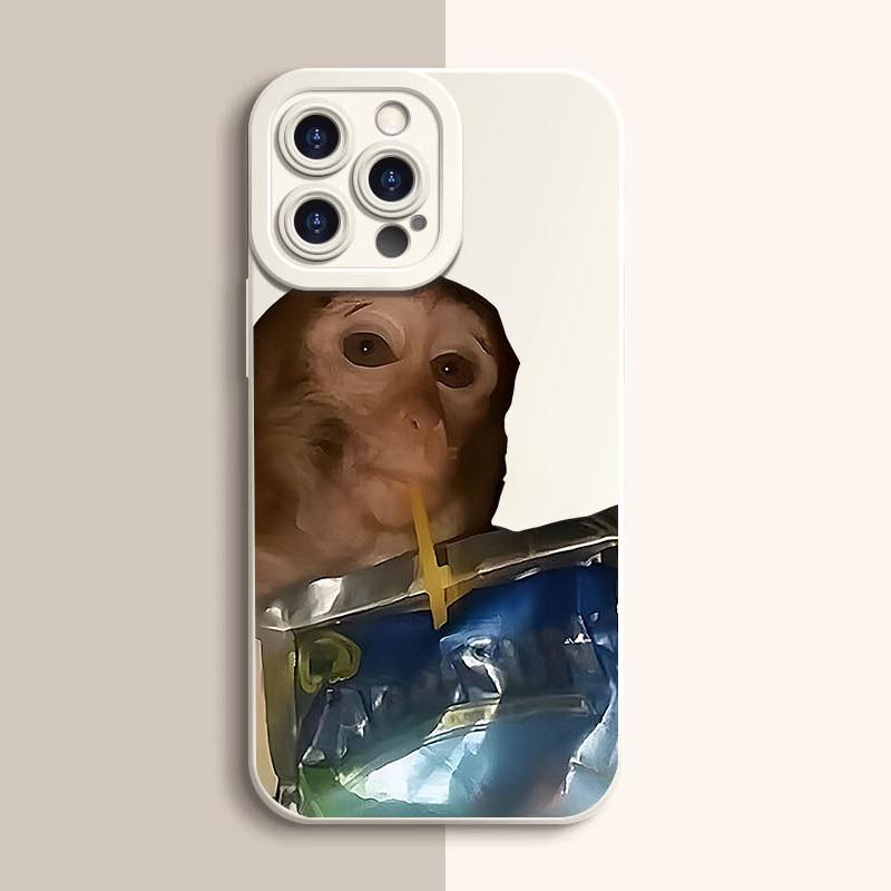 Cute Monkey Pattern Phone Case , TPU Soft Silicone, Fully Protected and Shockproof For iPhone 17 16 15 Pro Max 14 13 12 11 X Plus Air Mini Funny Clown