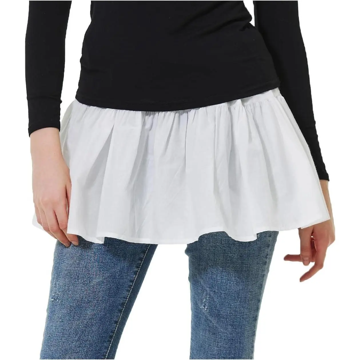 Shirt Extender Top Tunic Extender Women 100% Cotton Half Slip Mini Underskirt