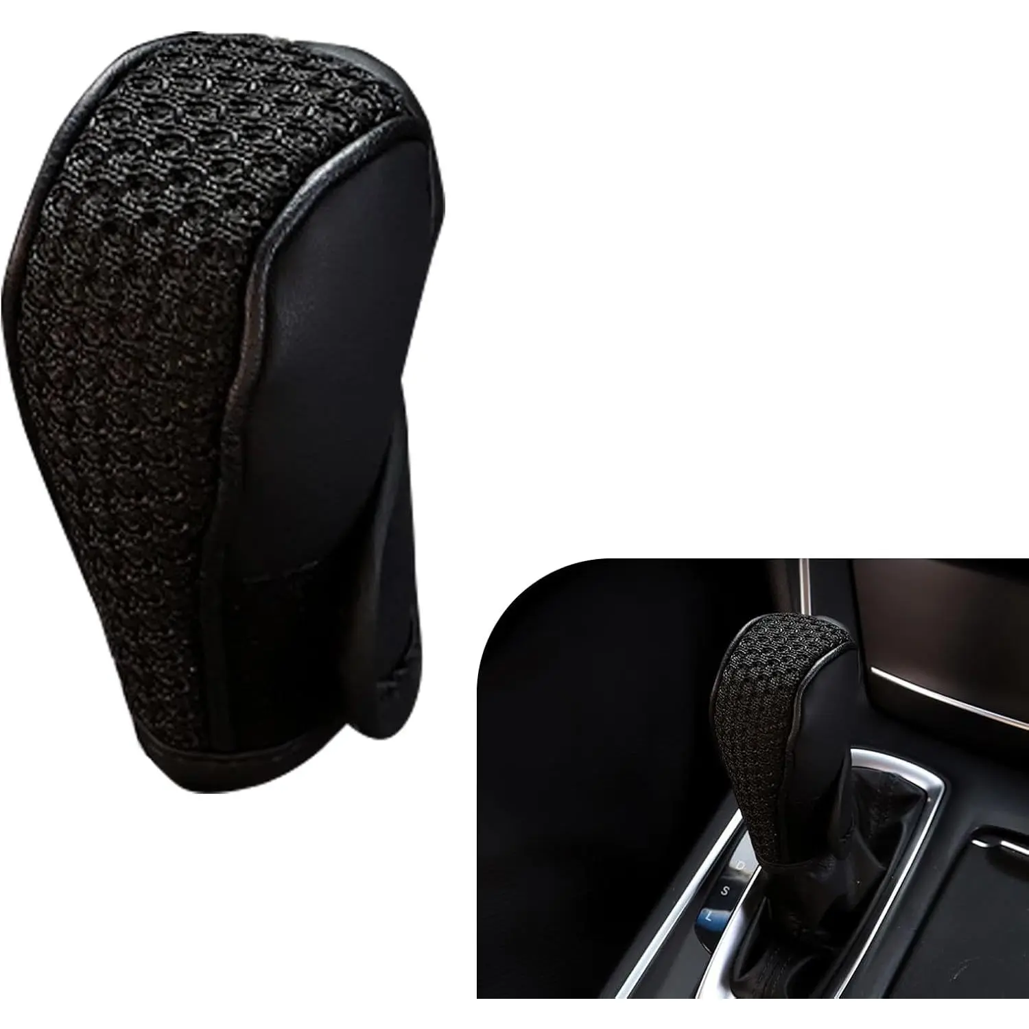 Car Gear Shift Cover, Leather Gear Shift Knob Cover, Anti-Slip Waterproof Shifter knob Protector, for SUV, Truck, RV, Car Decoration Accessories