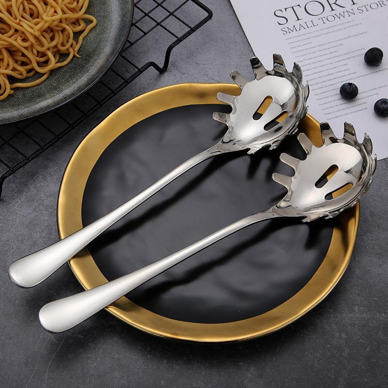 1 Piece Stainless Steel Pasta Fork, Kitchen Long Handle Noodle Spoon Server, Spaghetti Strainer, Best Cooking Tool