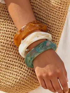 Elegant Boho Style Bracelet Set, Bohemian Jewelry, Vintage Aesthetic Resin Abs Material, Perfect for Daily Wear, Gifts for Friends and Family
