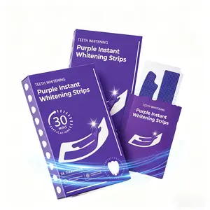 28 PCS teeth whitening strip pack - uses advanced optical whitening technology to remove coffee/tea/red wine/yellow stains, minty flavor, visible results in just 30 minutes a day.