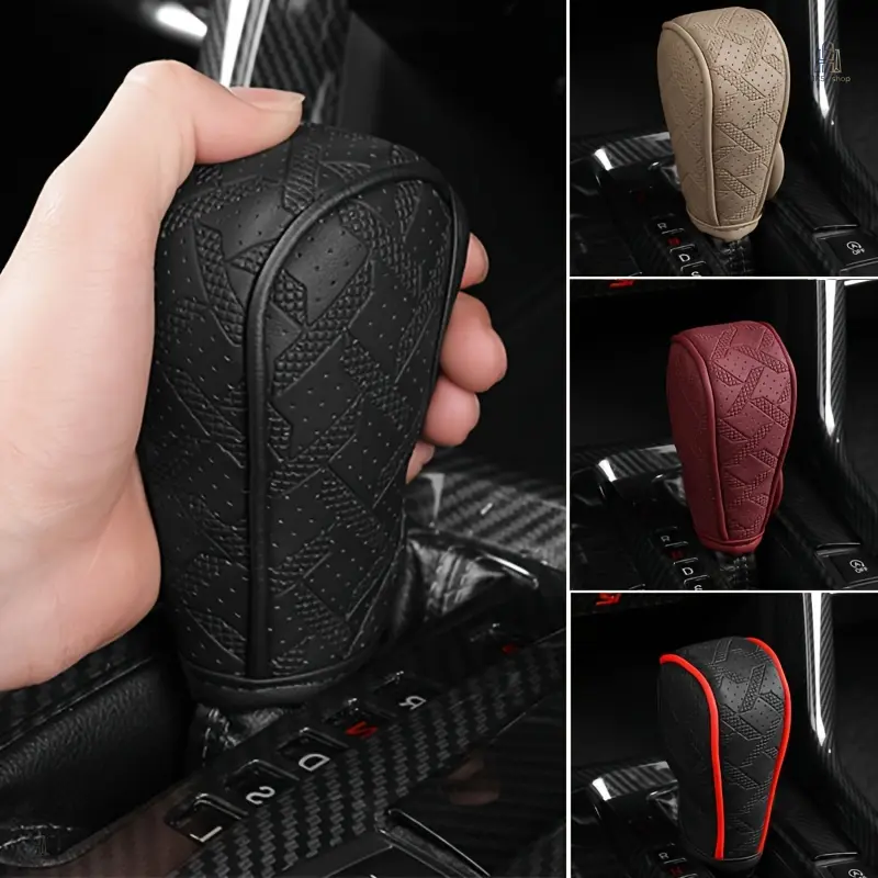 Universal Faux Leather Gear Shift Cover, Luxurious Car Shift Knob Protector, Soft Wear-resistant Gear Lever Sleeve for Car Interior Modification & Decoration