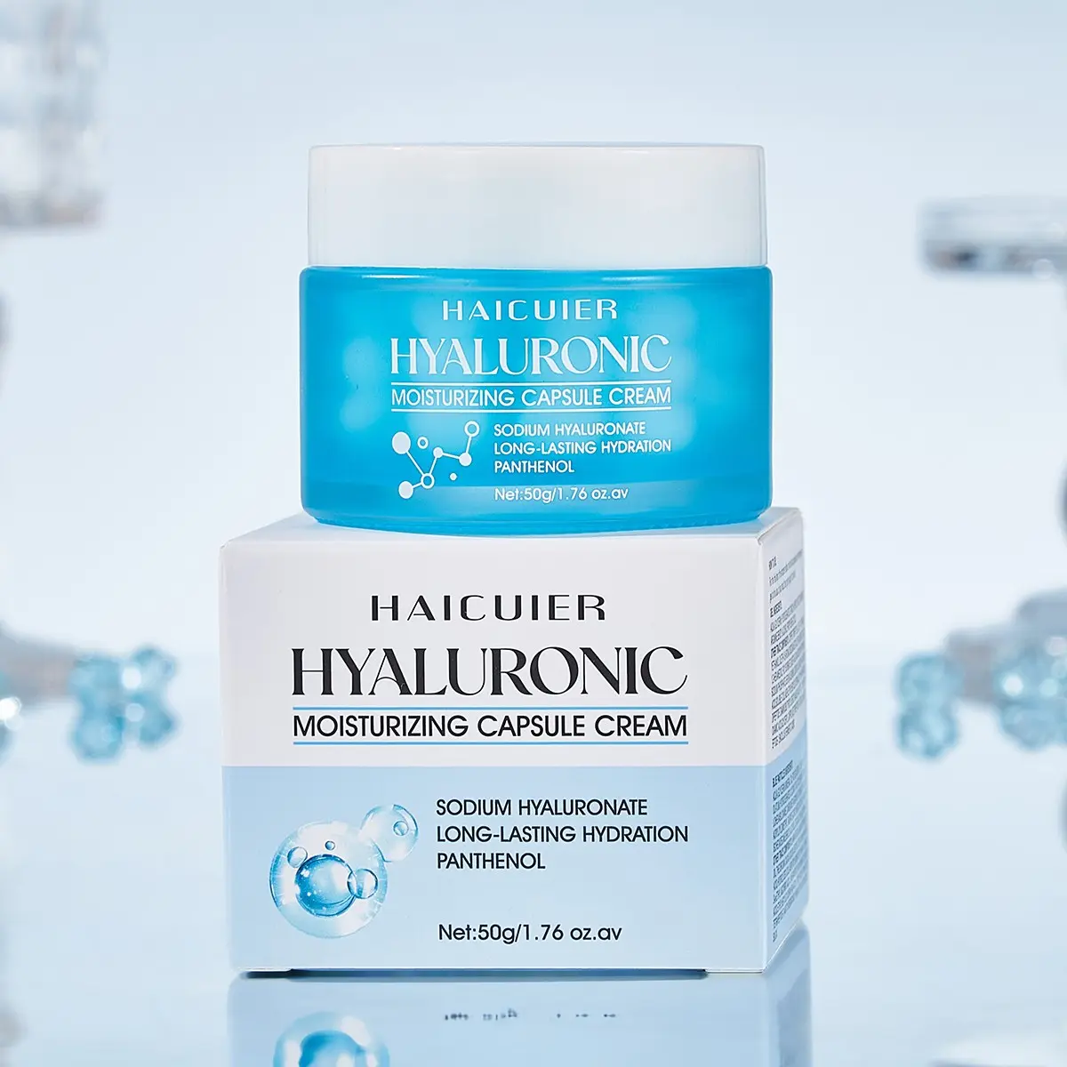 Hyaluronic Acid Firming Cream, Smooth Texture, Reduces Fine Lines, Improves Dryness and Roughness, Face Cream for Skin Care