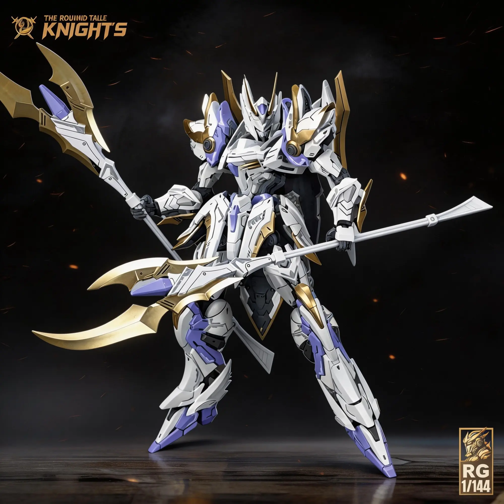 Highly Movable Knight Series 1/144 Rg Scale Assembly Mecha Model, Complete Skeleton, Collectible Knight Mecha, Pre-Painted Armor & Water Decals Included