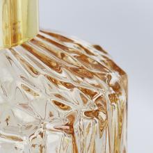 Bathroom Accessories Set, 5Pcs Gold Glass Bathroom Accessories Set with Gold Soap Dispenser, Soap Dish, Toothbrush Holder, Tumbler, Cotton Swab Jars