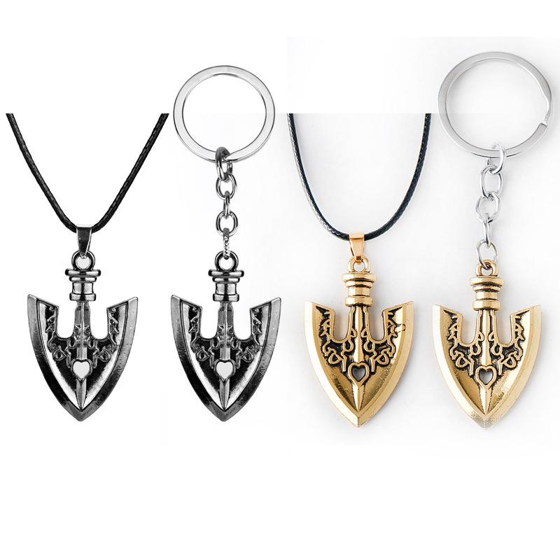 Wonderful adventure small shovel alloy keychain car pendant leather rope necklace