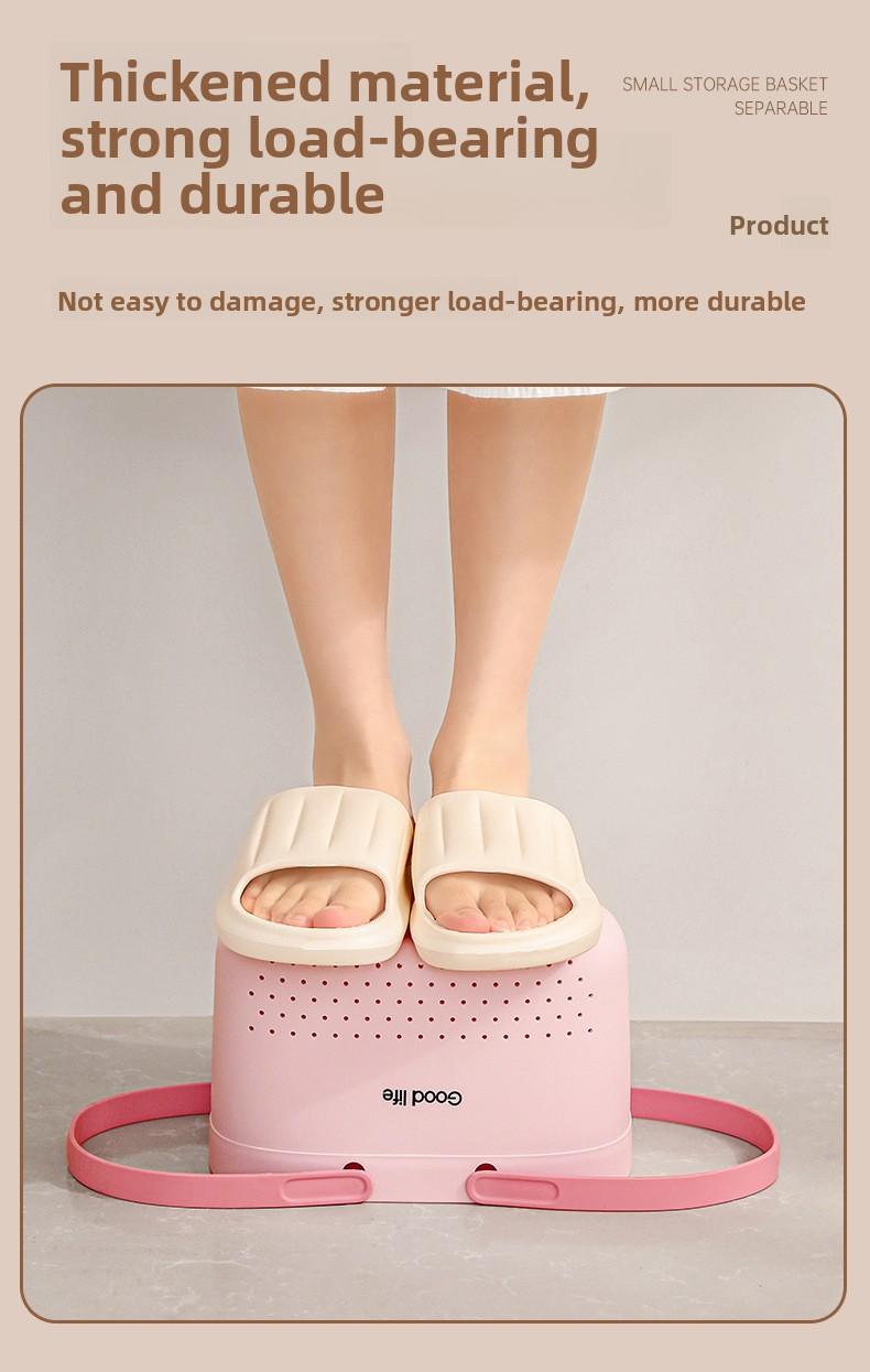 Cream-style portable toiletry basket for home bathroom, toiletries storage basket, student dormitory shower basket